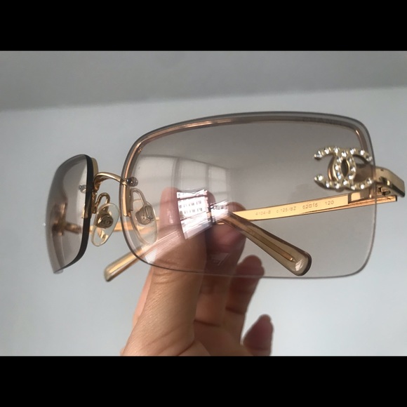 CHANEL Accessories - Vintage Chanel Sunglasses! The gold ones!!Rimless
